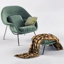 Chair womb chair ottoman